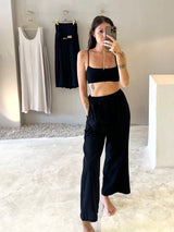 The Cotton Suly Drawstring Pants - Black