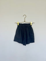 The Laundered Linen Paperbag Shorts - Black