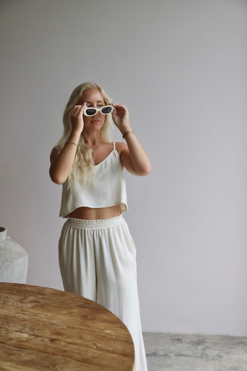 The Linen Cropped Cami