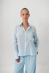 The Voile Button shirt -Soft Blue