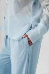 The Linen Kekova Lounge Pants - Soft Blue