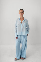 The Voile Button shirt -Soft Blue