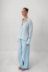 The Voile Button shirt -Soft Blue