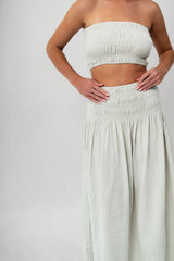The Shirred Maxi Skirt - Cloud