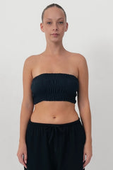 The Shirred Bandeau - Black