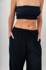 The Shirred Bandeau - Black