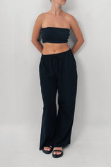 The Cotton Suly Drawstring Pants - Black