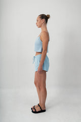 The Rayon Linen Kekova Short - Soft Blue