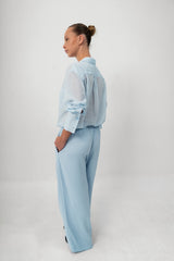 The Linen Kekova Lounge Pants - Soft Blue