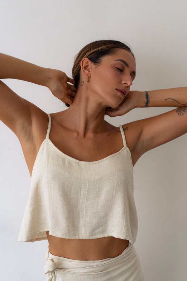 The Linen Cropped Cami