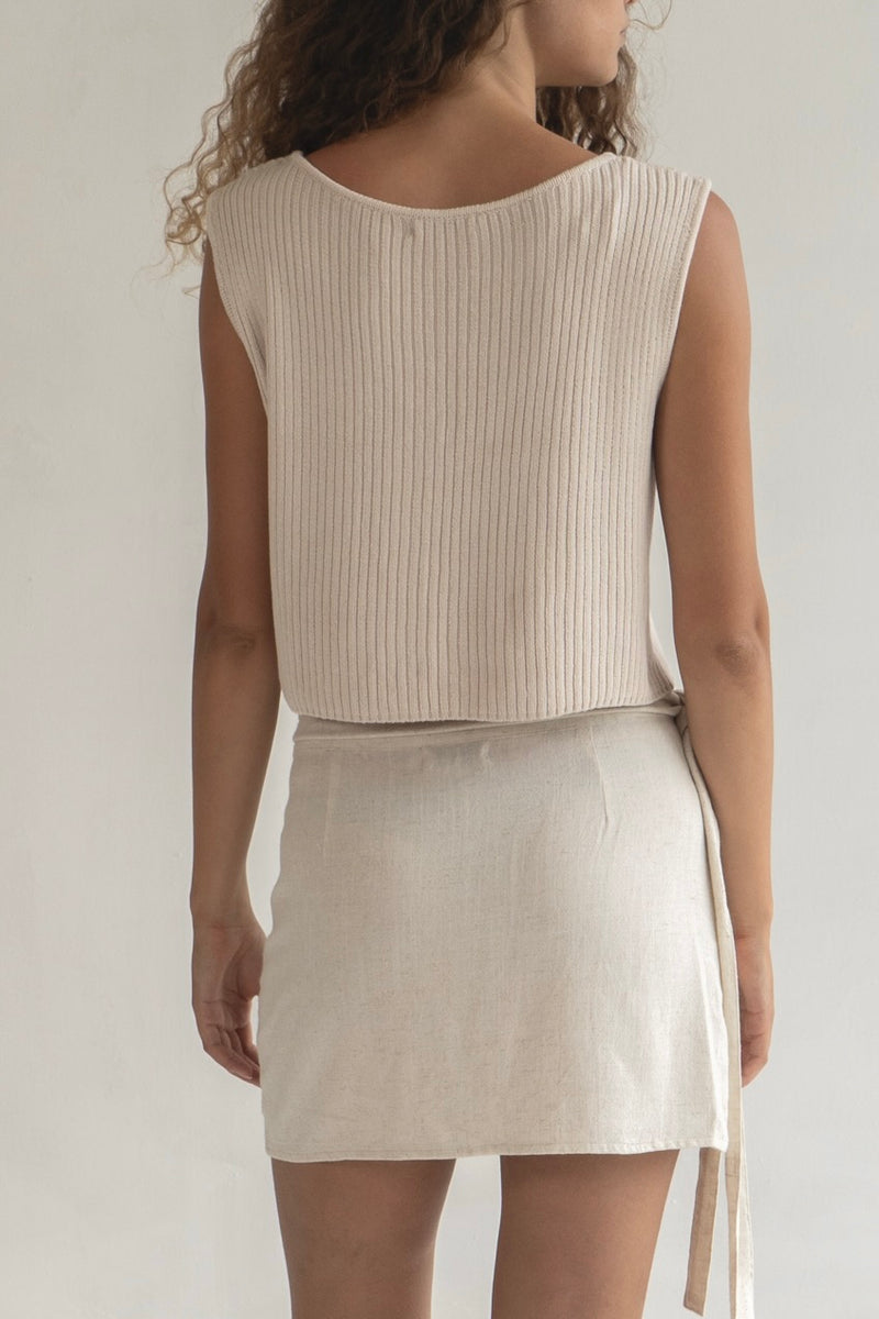 The Lea Linen Wrap Skirt