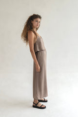 The Silken Maxi Skirt - Cappuccino