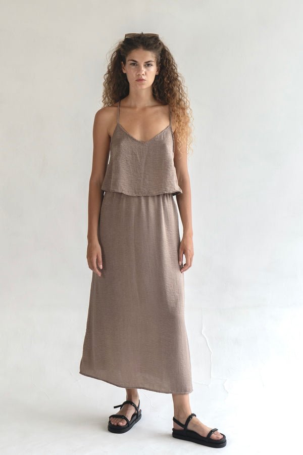 The Silken Maxi Skirt - Cappuccino