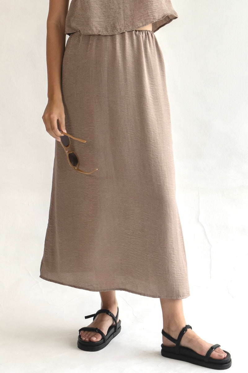 The Silken Maxi Skirt - Cappuccino