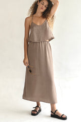 The Silken Maxi Skirt - Cappuccino