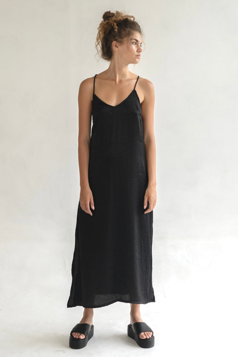 The Silken Maxi Dress - Black