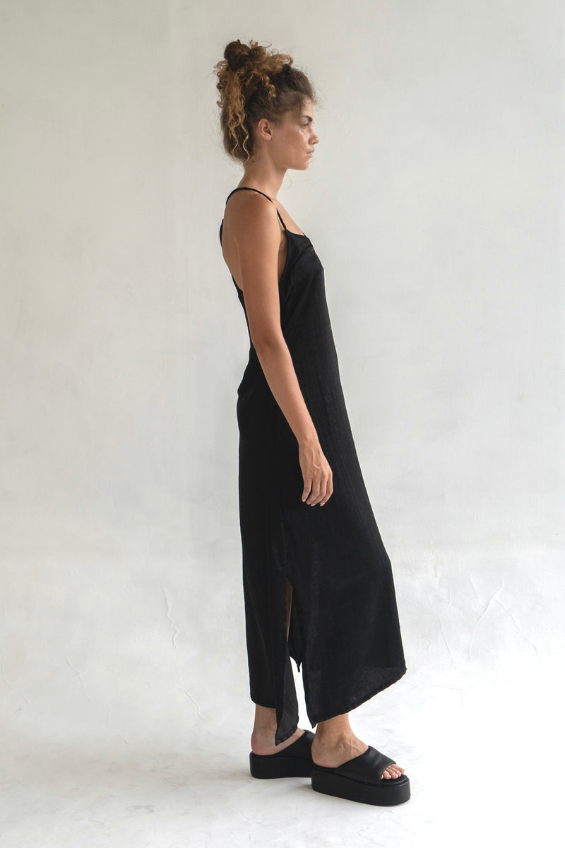 The Silken Maxi Dress - Black