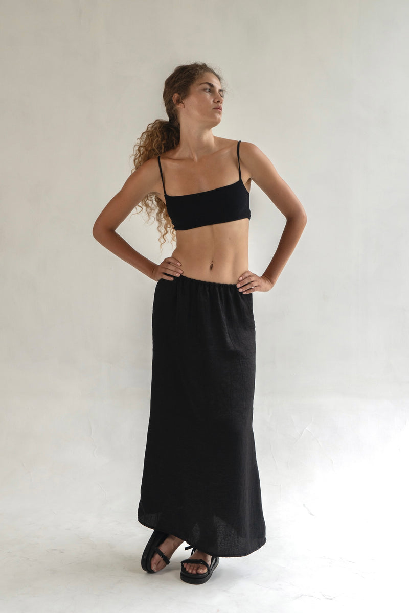 The Silken Maxi Skirt - Black