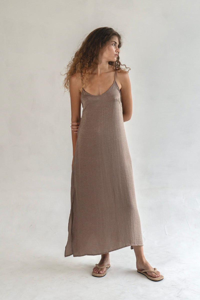 The Silken Maxi Dress - Cappuccino