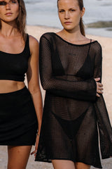 The Breeze Knit Mini Dress - Black - PRE-ORDER