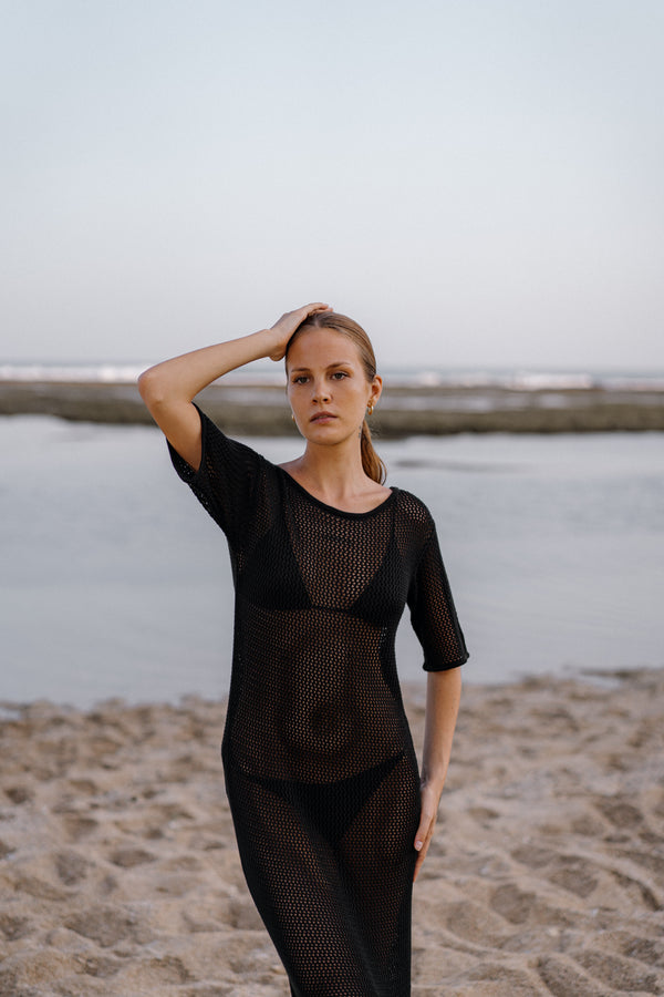 The Breeze Knit Maxi Dress - Black -PRE-ORDER