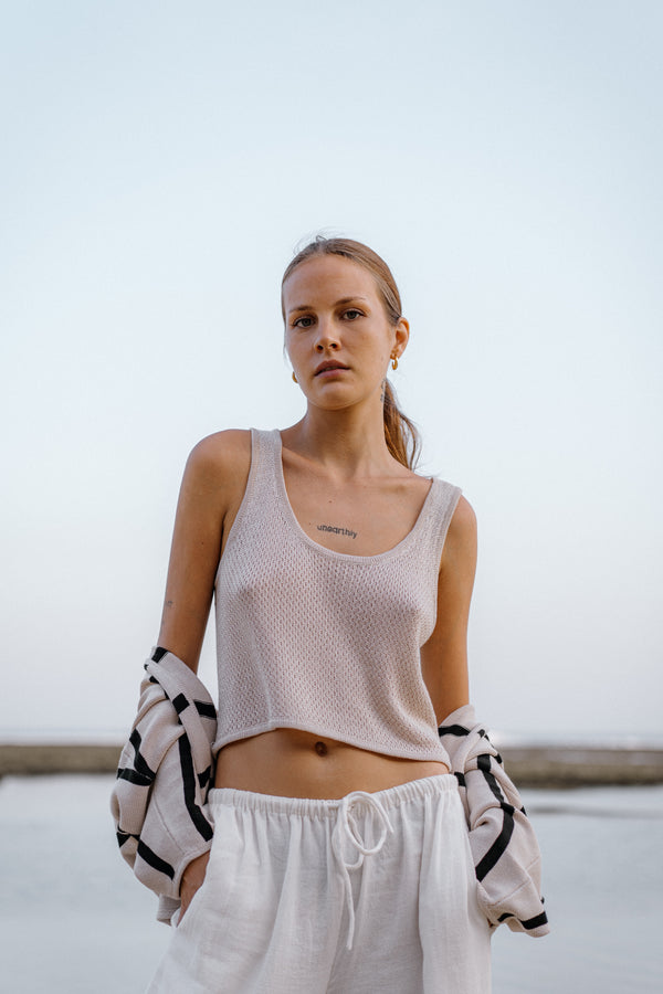 The Sands Knit Tank Top - Natural