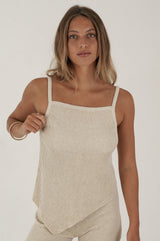The Salma Asymmetrical Cami - Natural