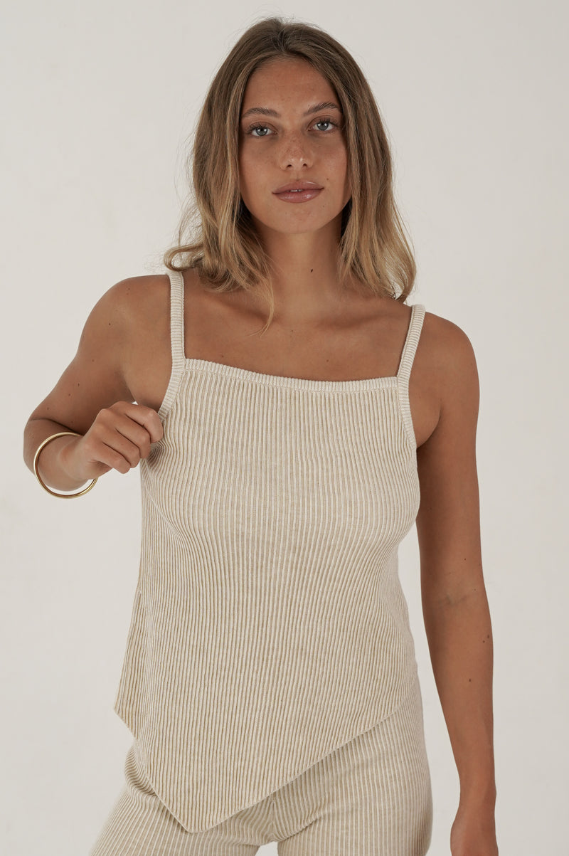 The Salma Asymmetrical Cami - Natural