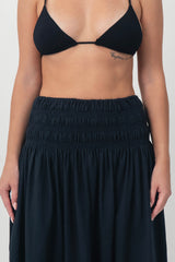 The Shirred Maxi Skirt - Black